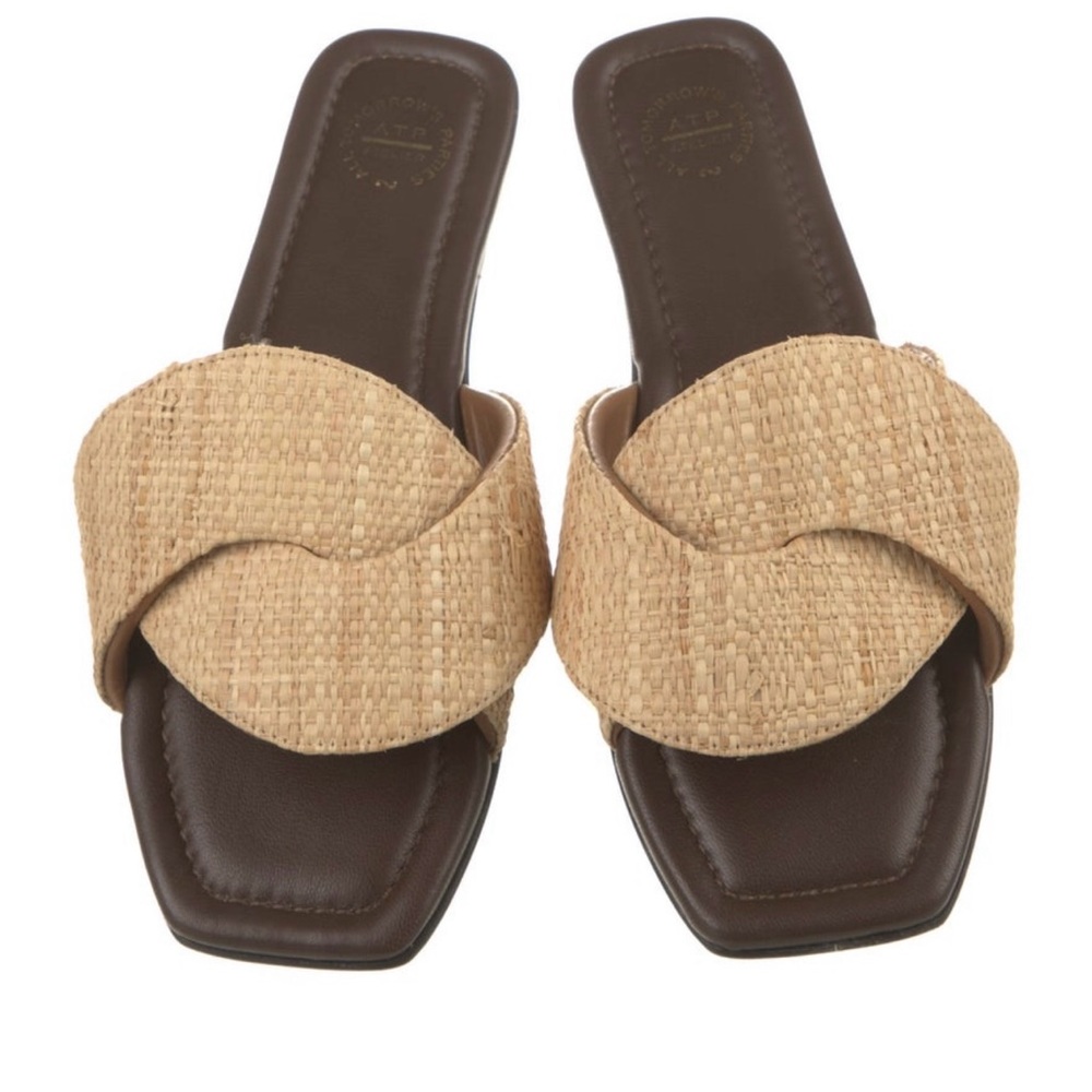 NWT ATP Atelier rafia summer slides sandals Size 38